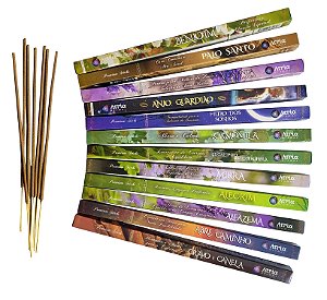 Incenso Indiano 0% carvão kit 12 Aromas Atria