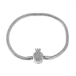 Pulseira Berloqueira Logo Cravejada de zircônias