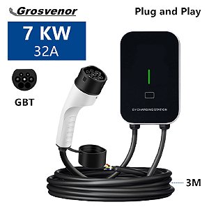 (COMPRA INTERNACIONAL) Novo 7kw typ2 carregador de veículo elétrico 32a ev estação de carregamento