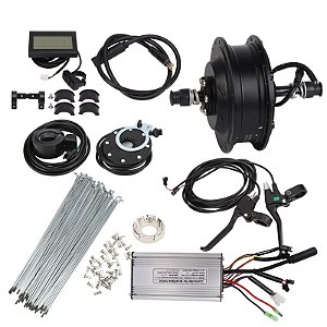 Kit de conversão de roda traseira elétrica 48V 500W com display LCD3 e sensor