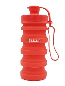Garrafa Reutilizável De Silicone Vermelha 400ml - Silicup