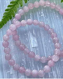 Pulseira Quartzo Rosa  6mm Tam. P - Opala