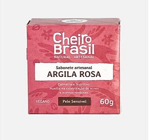 Sabonete Artesanal Argila Rosa  60g - Cheiro Brasil