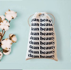 Ecobag Clean Beauty De Algodão Para Presente Com Cordinha 20x25 - Twoone Onetwo