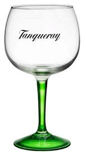 Taça de Gin Tônica em Vidro Tanqueray 600 ml "Base Verde"