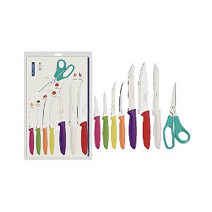 Jogo de Facas Tramontina 8 Peças "Colorido"