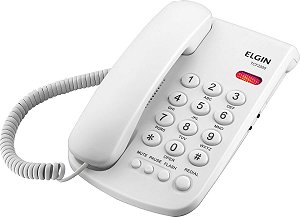 TELEFONE COM FIO TCF 2000 B - CHAVE DE BLOQUEIO - INDICAÇÃO LUMINOSA DE CHAMADA - COR BRANCO
