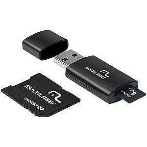 KIT 3 EM 1 CARTÃO MICRO SD 4GB + ADAPTADOR + LEITOR USB MC057