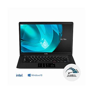 Notebook Ultra, com Windows 10 Home, Processador Intel Pentium, Memória 4GB RAM e 500GB HDD, Tela 14,1 Pol. HD, Preto - UB322
