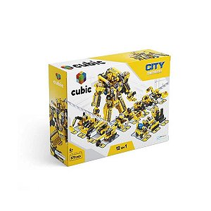 Blocos de Montar Cubic City Modelo Construção 12 em 1 com 573 Peças Multikids - BR1093
