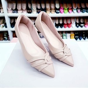 Sapatilha bico fino alongada Carla Nude