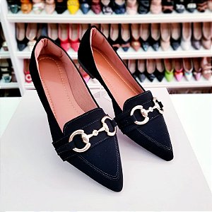 Sapatilha Mocassim Rafaela Preto Nobuck