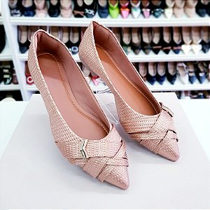 Sapatilha bico fino Adriana Rose Gold Snick