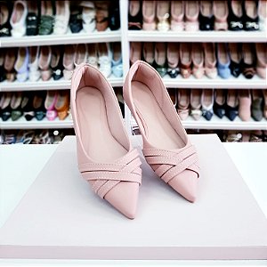 Sapatilha bico fino alongada Juliette Nude