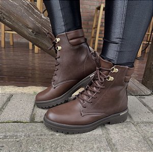 Bota Feminina Beira Rio Coturno Cano Curto Salto Baixo Confortável
