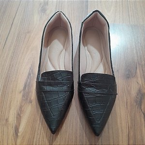 Sapatilha Mocassim Rafaela Croco Preta