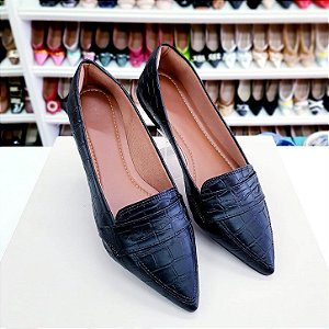 Sapatilha Mocassim Rafaela Croco Preta
