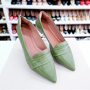 Sapatilha Mocassim Rafaela Croco Verde