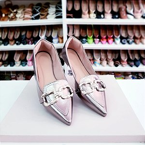 Sapatilha bico fino Renata Prata velho