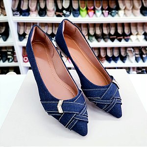 Sapatilha bico fino alongado Adriana Jeans