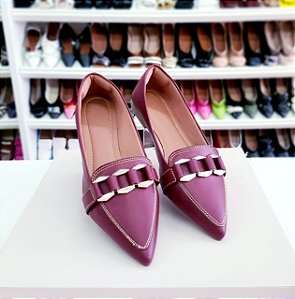 Sapatilha bico fino Erica Marsala