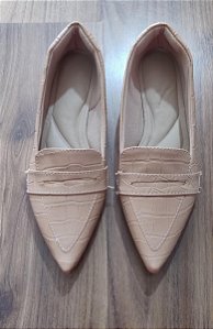 Sapatilha Mocassim Rafaela Croco Nude