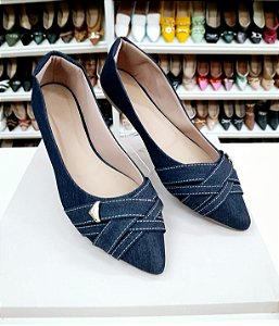 Sapatilha  bico fino Adriana Jeans