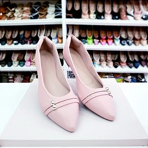 Sapatilha bico fino dois pontinhos Nude