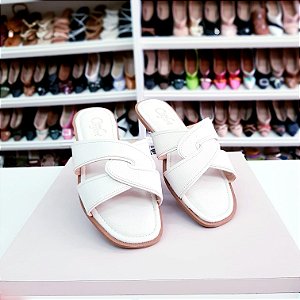 Rasteirinha Clube confort off white Cruzada