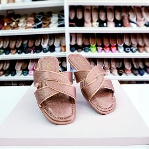 Rasteirinha Clube confort Caramelo Cruzada