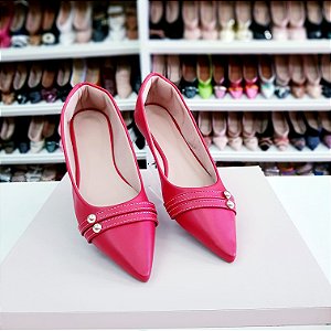 Sapatilha bico fino dois pontinhos Vermelha