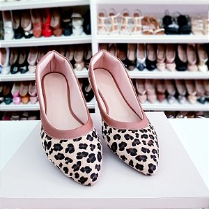 Sapatilha Bico Fino Animal Print tamanho especial