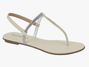 Sandália Beira rio Rasteirinha Off White