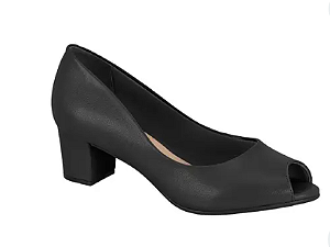 Sandalia Beira Rio Preta Salto Grosso Peep Toe
