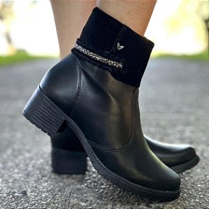 Bota Feminina Mississipi Cano Curto Com Zíper Worford com enfeite