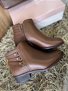 Bota Feminina Cano Curto Modare Conforto Original caramelo
