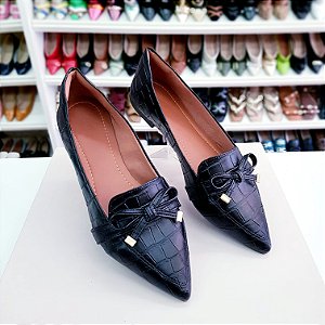 Sapatilha Bico Fino Mocassim Croco Kesley