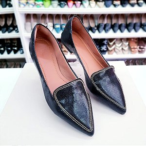 Sapatilha Mocassim Bico Fino Preto Rita