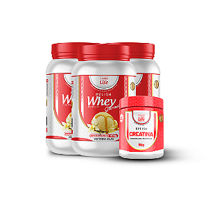 3 Whey Relish 900g + 1 Creatina pura em pó 150g