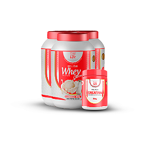 3 Whey Relish 900g + 1 Creatina pura em pó 300g