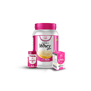 Whey Relish feminina 900g + Colágeno Be 90 cápsulas + G-drol Woman 60 cápsulas