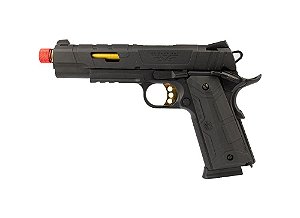 Pistola Airsoft Rossi Redwings Gold 1911 Green Gas Blowback 6mm