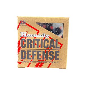 Munição HORNADY 380AUTO FTX 90GR Critical Defense - Caixa 25