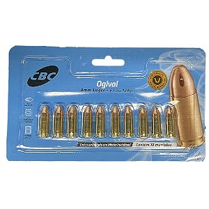 Munição CBC 9MM LUGER ETOG 124GR Ogival - Blister 10 Unidades