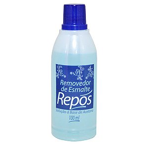 Removedor de Esmalte 100ml com Acetona (Azul) - Repós Cosméticos