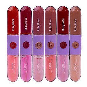 Duo Gloss + Batom Liquido Mood - Ruby Rose