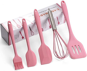 Kit Conjunto De Utensílios Silicone Com 5 Peças