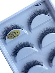 Caixa Com 5 pares de Cílios Postiços 8D-01 - Fix Make