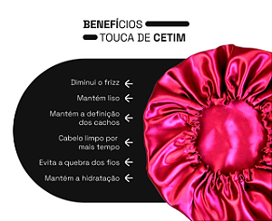 Touca de Cetim Antifrizz Dupla Grande - Importado