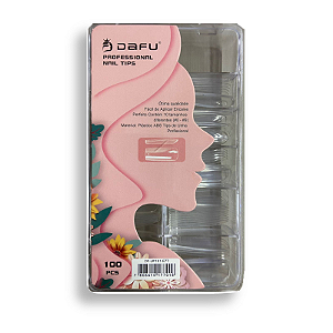 Unha Tips Transparente Quadrada 100 pcs - Dafu